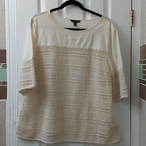 Banana republic cream  blouse size xl